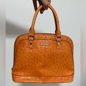 Vintage BONIA Ostrich Leather Bag — Rare Collectible